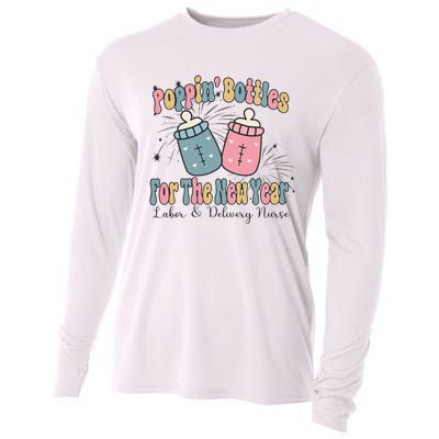 Poppin' Bottles For The New Year 2024 Labor and Delivery Cooling Performance Long Sleeve Crew