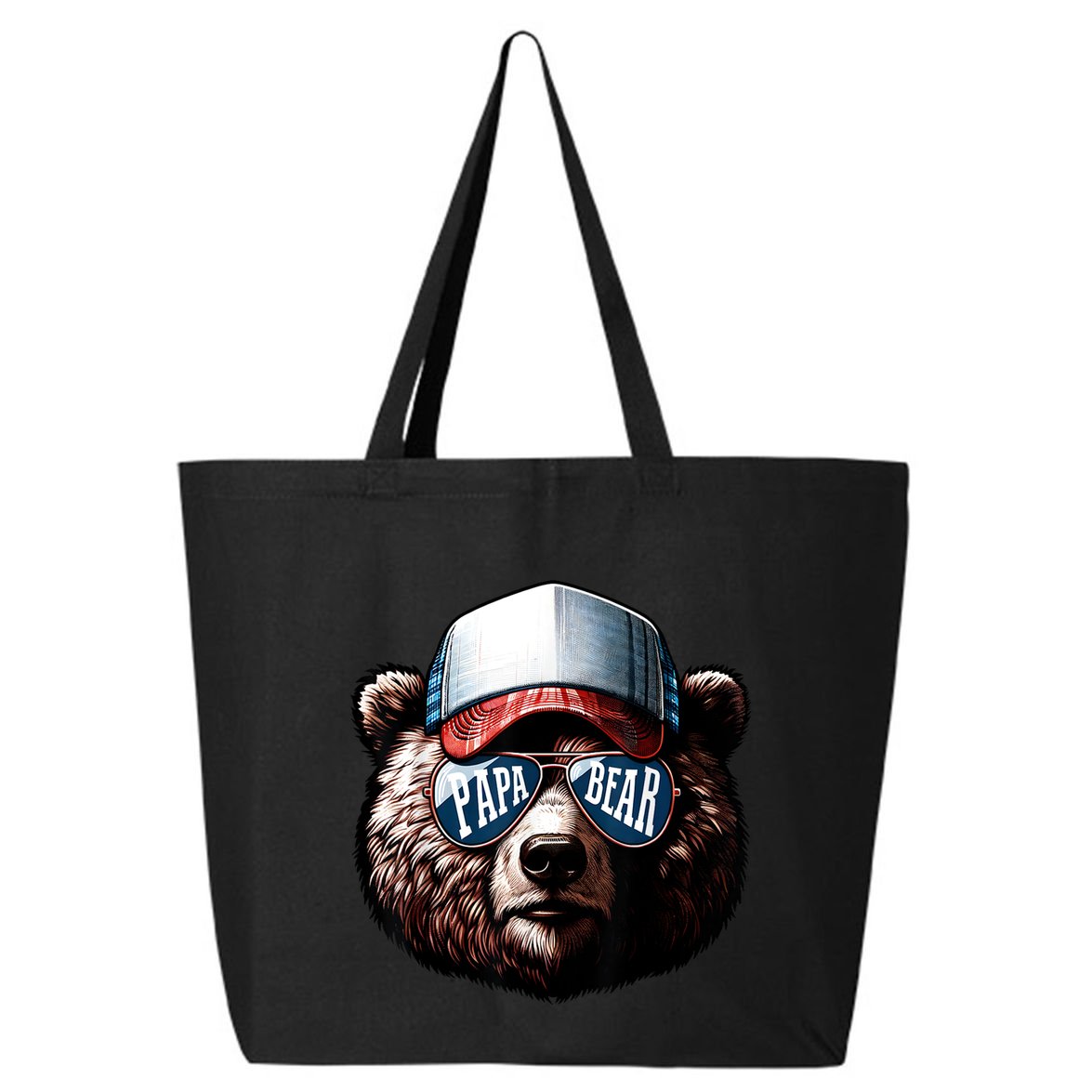 Papa Bear Face Fathers Day Daddy Bear 25L Jumbo Tote