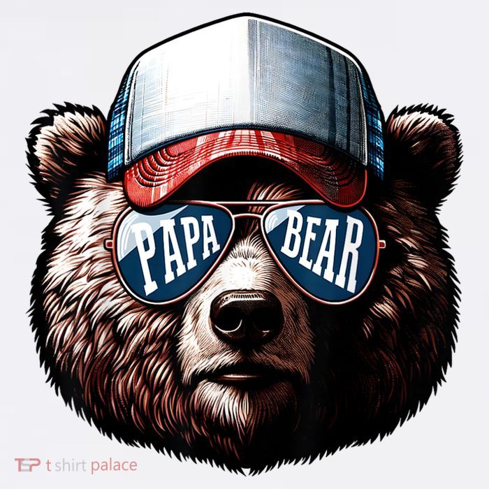 Papa Bear Face Fathers Day Daddy Bear Sustainable Bucket Hat