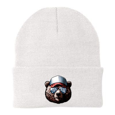 Papa Bear Face Fathers Day Daddy Bear Beanie
