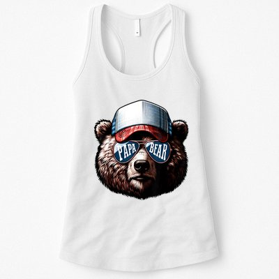 Papa Bear Face Fathers Day Daddy Bear Womens Tank Top