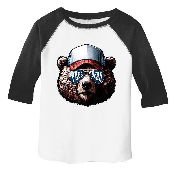 Papa Bear Face Fathers Day Daddy Bear Toddler Fine Jersey T-Shirt