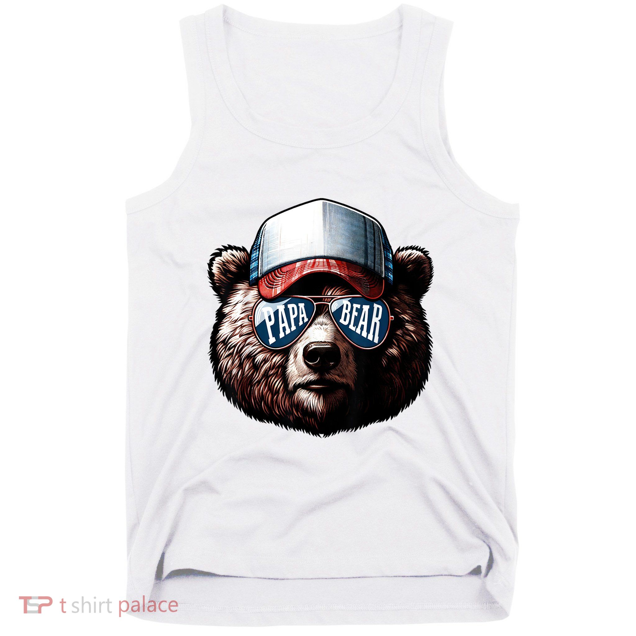 Papa Bear Face Fathers Day Daddy Bear Tank Top