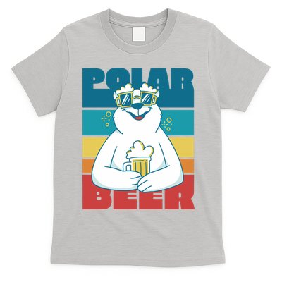 Polar Bear Funny Beer Lover Retro Sunset T-Shirt