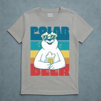 Polar Bear Funny Beer Lover Retro Sunset T-Shirt