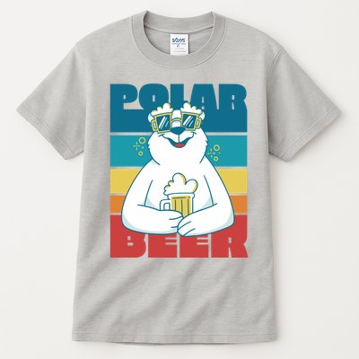 Polar Bear Funny Beer Lover Retro Sunset Tall T-Shirt