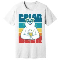 Polar Bear Funny Beer Lover Retro Sunset Premium T-Shirt