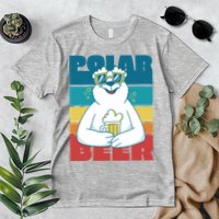 Polar Bear Funny Beer Lover Retro Sunset Premium T-Shirt