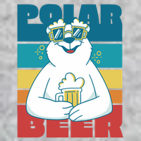 Polar Bear Funny Beer Lover Retro Sunset Premium T-Shirt