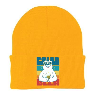 Polar Bear Funny Beer Lover Retro Sunset Knit Cap Winter Beanie