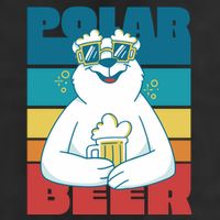 Polar Bear Funny Beer Lover Retro Sunset 7 Panel Mesh Trucker Snapback Hat