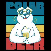 Polar Bear Funny Beer Lover Retro Sunset Cooling Performance Crew T-Shirt