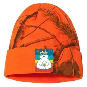 Polar Bear Funny Beer Lover Retro Sunset Kati Licensed 12" Camo Beanie