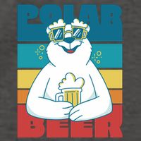 Polar Bear Funny Beer Lover Retro Sunset Vector Backpack