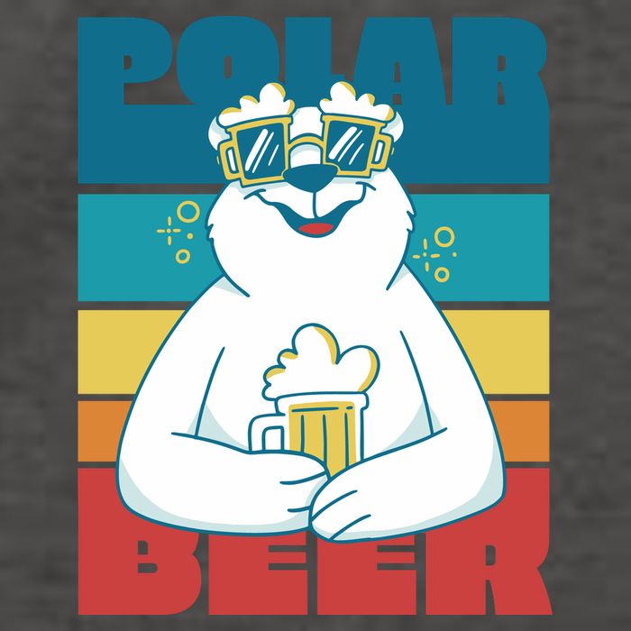 Polar Bear Funny Beer Lover Retro Sunset Vector Backpack
