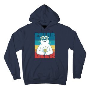 Polar Bear Funny Beer Lover Retro Sunset Hoodie