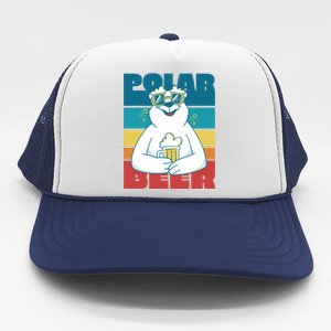 Polar Bear Funny Beer Lover Retro Sunset Trucker Hat