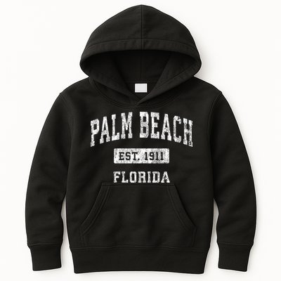 Palm Beach Florida Fl Vintage Established Sports Kids Hoodie