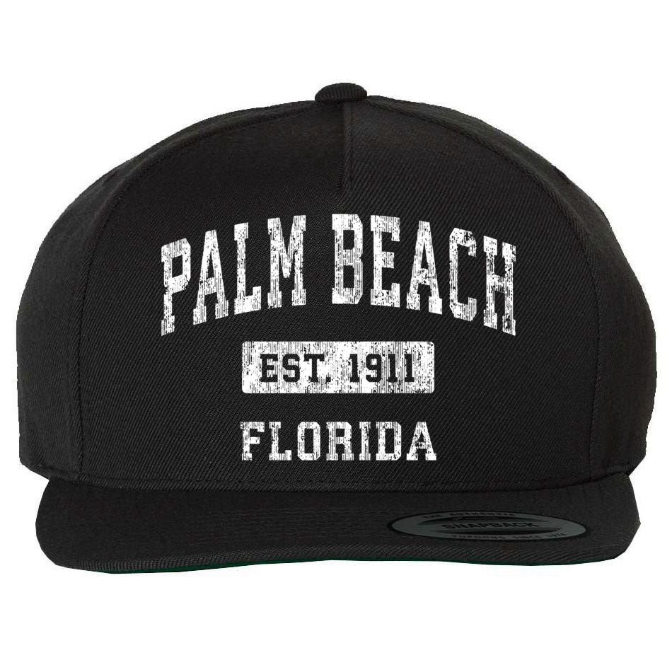 Palm Beach Florida Fl Vintage Established Sports Wool Snapback Cap