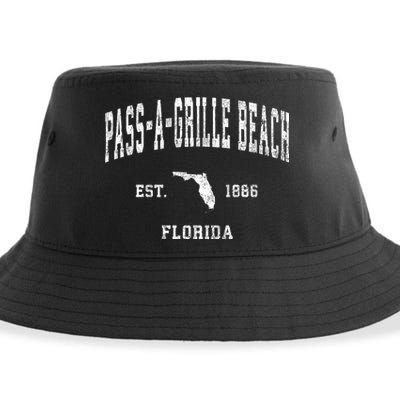 Passagrille Beach Florida Fl Vintage Athletic Sustainable Bucket Hat