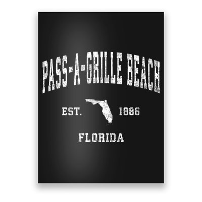 Passagrille Beach Florida Fl Vintage Athletic Poster