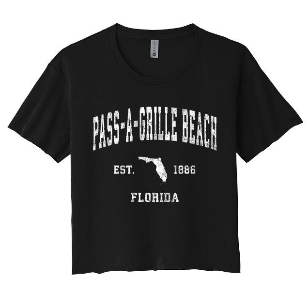 Passagrille Beach Florida Fl Vintage Athletic Crop Top