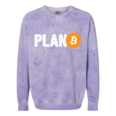 Plan B Funny Bitcoin Colorblast Crewneck Sweatshirt