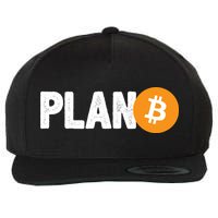 Plan B Funny Bitcoin Wool Snapback Cap