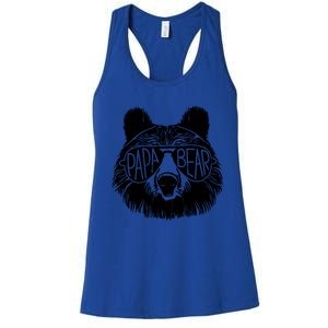 Papa Bear Face Sunglasses Papa Bear Lover FatherS Day Gift Women's Racerback Tank