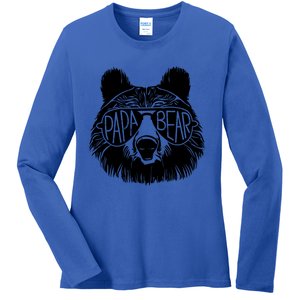 Papa Bear Face Sunglasses Papa Bear Lover FatherS Day Gift Ladies Long Sleeve Shirt