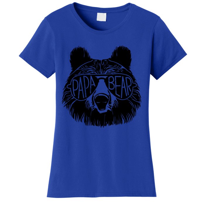 Papa Bear Face Sunglasses Papa Bear Lover FatherS Day Gift Women's T-Shirt