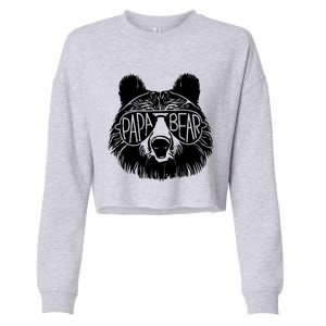 Papa Bear Face Sunglasses Papa Bear Lover FatherS Day Gift Cropped Pullover Crew