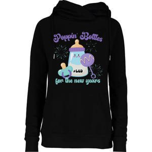 Poppin Bottles For New Years Labor and Delivery Nurse Womens Funnel Neck Pullover Hood