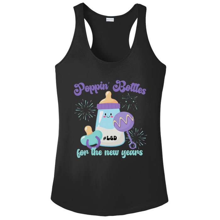 Poppin Bottles For New Years Labor and Delivery Nurse Ladies PosiCharge Competitor Racerback Tank