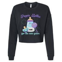 Poppin Bottles For New Years Labor and Delivery Nurse Cropped Pullover Crew