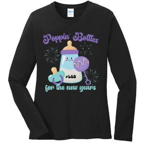 Poppin Bottles For New Years Labor and Delivery Nurse Ladies Long Sleeve Shirt