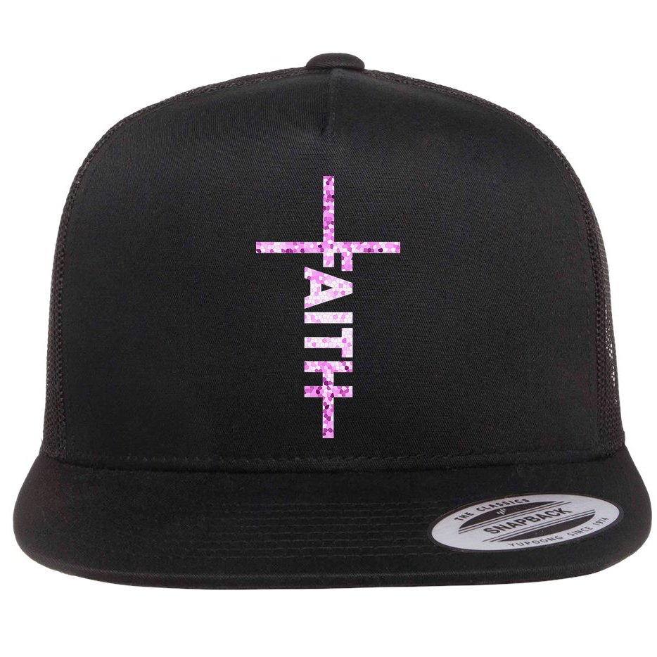 Powered By FAITH Saved By JESUS - Christian Flat Bill Trucker Hat