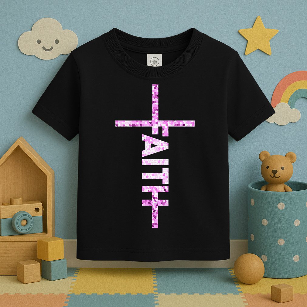 Powered By FAITH Saved By JESUS - Christian Toddler T-Shirt