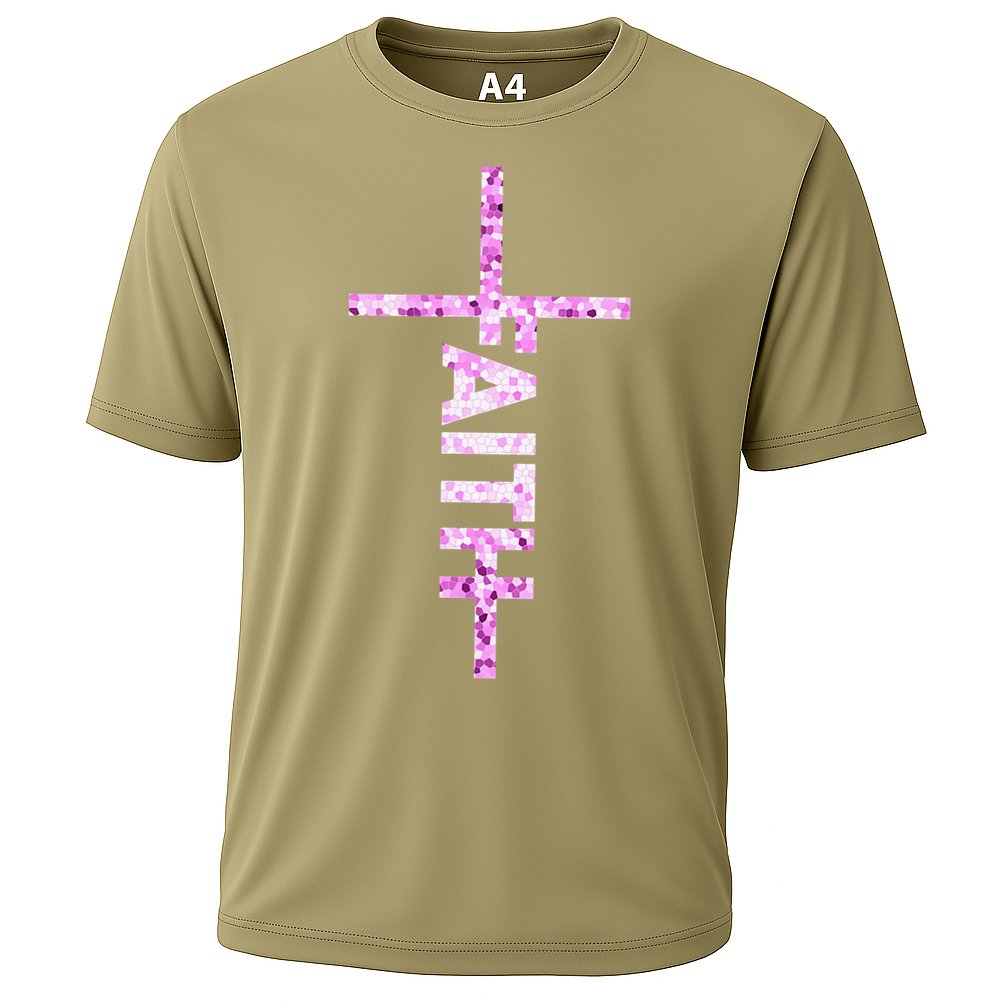 Powered By FAITH Saved By JESUS - Christian Cooling Performance Crew T-Shirt