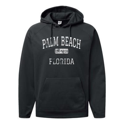 Palm Beach Florida FL Vintage Performance Fleece Hoodie