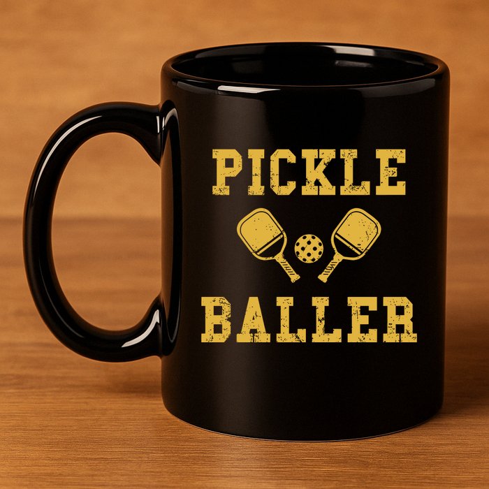 Pickle Baller Funny Sport Lover 11oz C Handle Ceramic Mug