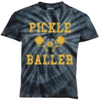 Pickle Baller Funny Sport Lover Kids Tie-Dye T-Shirt