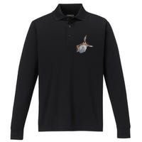 Peach Bruh Funny Donkey Art Donkey Head Smile Eagerlys Performance Long Sleeve Polo