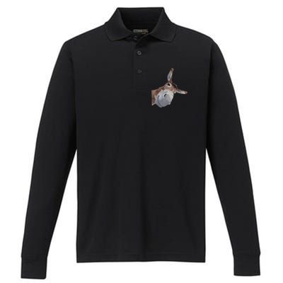 Peach Bruh Funny Donkey Art Donkey Head Smile Eagerlys Performance Long Sleeve Polo