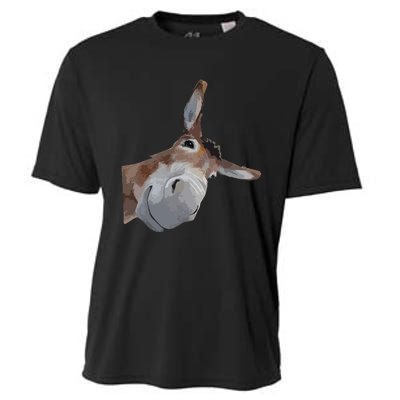 Peach Bruh Funny Donkey Art Donkey Head Smile Eagerlys Cooling Performance Crew T-Shirt