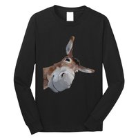 Peach Bruh Funny Donkey Art Donkey Head Smile Eagerlys Long Sleeve Shirt