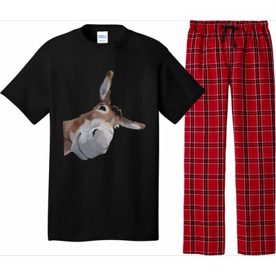 Peach Bruh Funny Donkey Art Donkey Head Smile Eagerlys Pajama Set