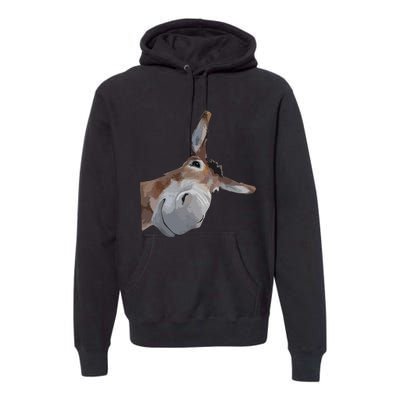 Peach Bruh Funny Donkey Art Donkey Head Smile Eagerlys Premium Hoodie