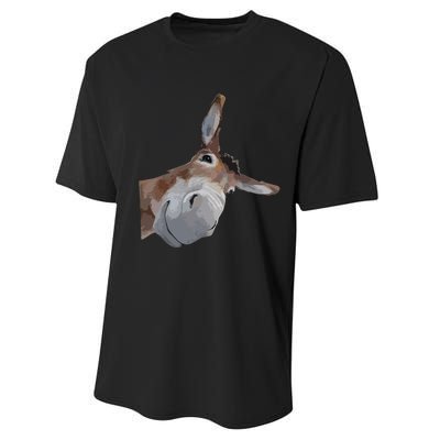 Peach Bruh Funny Donkey Art Donkey Head Smile Eagerlys Performance Sprint T-Shirt