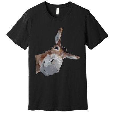 Peach Bruh Funny Donkey Art Donkey Head Smile Eagerlys Premium T-Shirt